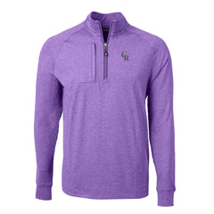 Colorado Rockies Cutter & Buck Adapt Eco Knit Stretch Recycled Quarter-Zip Pullover Top - Heather Purple - MLB Lifestyle