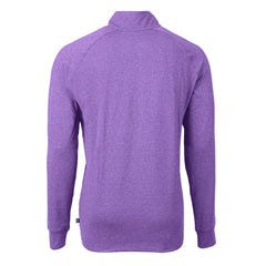 Colorado Rockies Cutter & Buck Adapt Eco Knit Stretch Recycled Quarter-Zip Pullover Top - Heather Purple - MLB Lifestyle