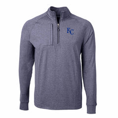 Kansas City Royals Cutter & Buck Adapt Eco Knit Stretch Recycled Quarter-Zip Pullover Top - Heather Navy - MLB Online