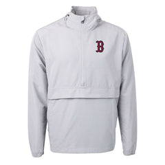 Boston Red Sox Cutter & Buck Charter Eco Recycled Half-Zip Anorak Jacket - Gray - MLB Discount