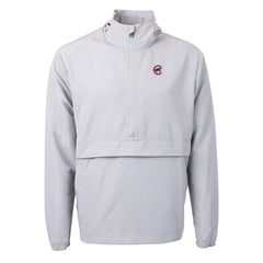 Chicago Cubs Cutter & Buck Charter Eco Recycled Half-Zip Anorak Jacket - Gray - MLB Discount