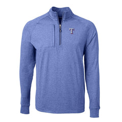 Texas Rangers Cutter & Buck Adapt Eco Knit Stretch Recycled Quarter-Zip Pullover Top - Heather Royal - MLB Sale