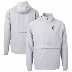 Cleveland Guardians Cutter & Buck Charter Eco Recycled Half-Zip Anorak Jacket - Gray - MLB Lifestyle