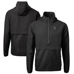 Colorado Rockies Cutter & Buck Charter Eco Recycled Half-Zip Anorak Jacket - Black - MLB Online