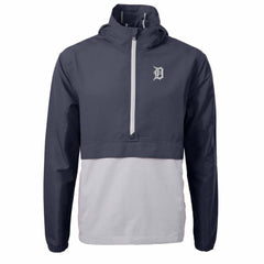 Detroit Tigers Cutter & Buck Charter Eco Recycled Half-Zip Anorak Jacket - Navy/Gray - MLB Sale