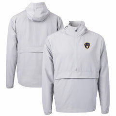 Milwaukee Brewers Cutter & Buck Charter Eco Recycled Half-Zip Anorak Jacket - Gray - MLB Online