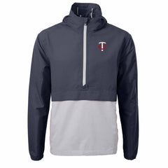 Minnesota Twins Cutter & Buck Charter Eco Recycled Half-Zip Anorak Jacket - Navy/Gray - MLB on Sale