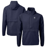 New York Yankees Cutter & Buck Charter Eco Recycled Half-Zip Anorak Jacket - Navy - MLB Lifestyle
