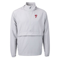 Philadelphia Phillies Cutter & Buck Charter Eco Recycled Half-Zip Anorak Jacket - Gray - MLB Sale