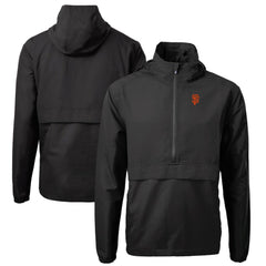 San Francisco Giants Cutter & Buck Charter Eco Recycled Half-Zip Anorak Jacket - Black - MLB on Sale