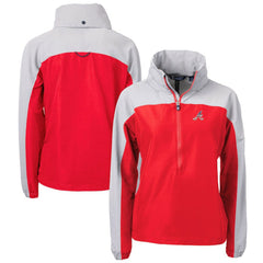 Atlanta Braves Cutter & Buck Women's Charter Eco Recycled Anorak Jacket - Red/Gray - MLB Online