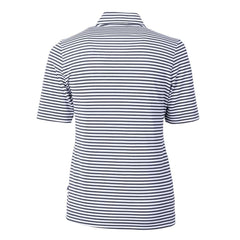 Chicago Cubs Cutter & Buck Women's Virtue Eco Pique Stripe Top - Navy - MLB on Sale
