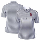St. Louis Cardinals Cutter & Buck Women's Virtue Eco Pique Stripe Top - Navy - MLB Sale