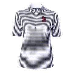St. Louis Cardinals Cutter & Buck Women's Virtue Eco Pique Stripe Top - Navy - MLB Sale