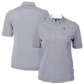 Toronto Blue Jays Cutter & Buck Women's Virtue Eco Pique Stripe Top - Navy - MLB Lifestyle