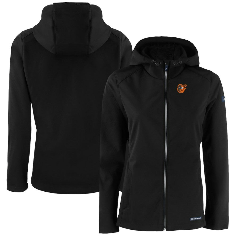Baltimore Orioles Cutter & Buck Women's Evoke Eco Softshell Recycled Full-Zip Jacket - Black - MLB Discount