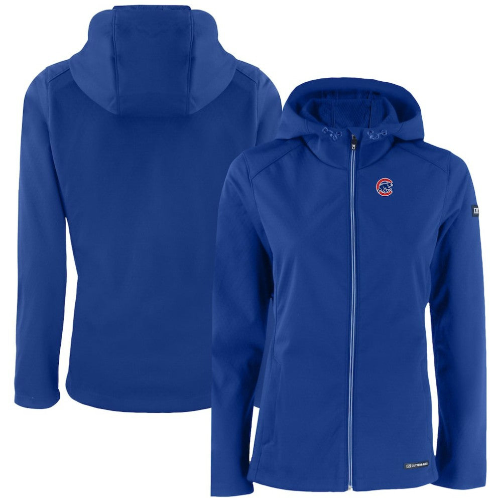 Chicago Cubs Cutter & Buck Women's Evoke Eco Softshell Recycled Full-Zip Jacket - Royal - MLB Discount