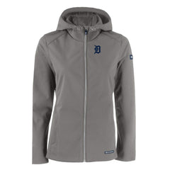Detroit Tigers Cutter & Buck Women's Evoke Eco Softshell Recycled Full-Zip Jacket - Gray - MLB Sale