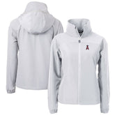 Los Angeles Angels Cutter & Buck Women's Charter Eco Recycled Full-Zip Jacket - Gray - MLB on Sale