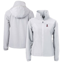 Los Angeles Angels Cutter & Buck Women's Charter Eco Recycled Full-Zip Jacket - Gray - MLB on Sale