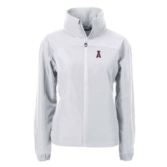 Los Angeles Angels Cutter & Buck Women's Charter Eco Recycled Full-Zip Jacket - Gray - MLB on Sale