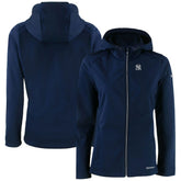 New York Yankees Cutter & Buck Women's Evoke Eco Softshell Recycled Full-Zip Jacket - Navy - MLB on Sale