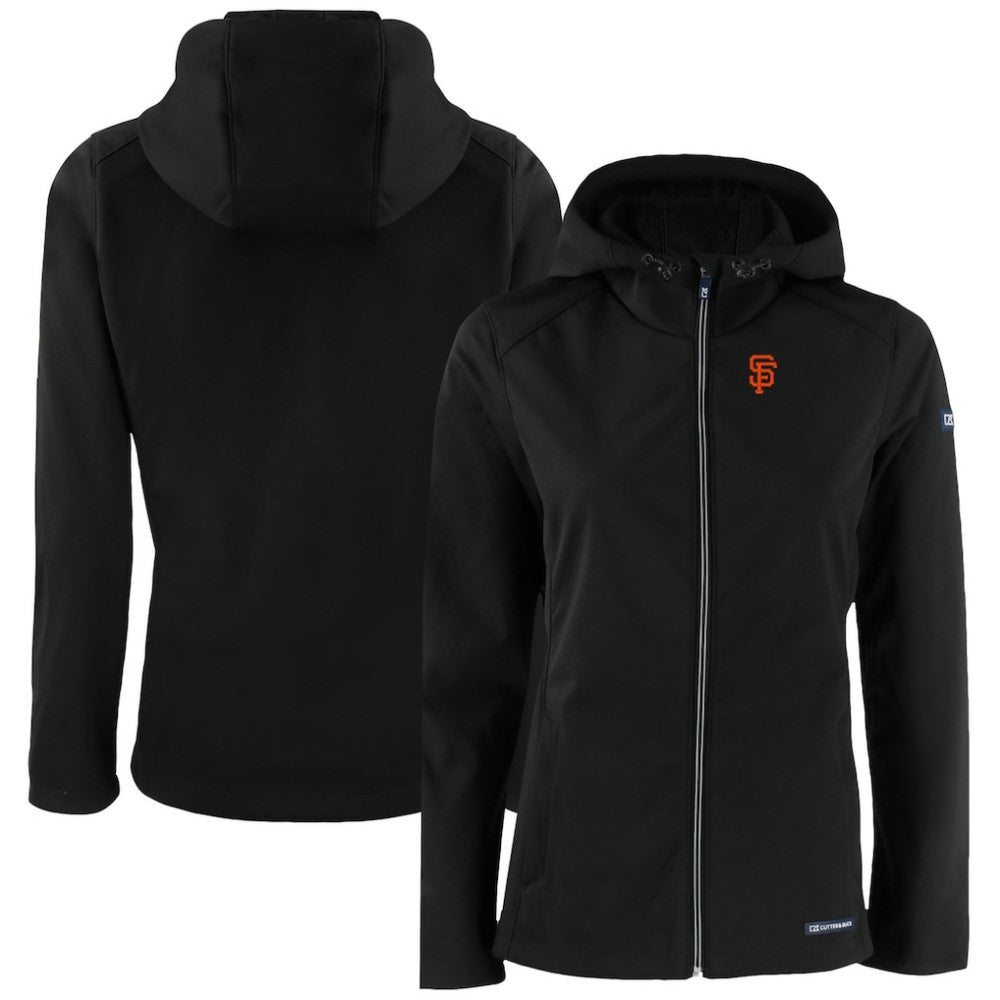 San Francisco Giants Cutter & Buck Women's Evoke Eco Softshell Recycled Full-Zip Jacket - Black - MLB on Sale