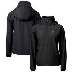 Baltimore Orioles Cutter & Buck Women's Charter Eco Recycled Half-Zip Anorak Jacket - Black - MLB Lifestyle
