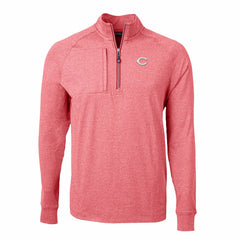 Cincinnati Reds Cutter & Buck Big & Tall Adapt Eco Knit Stretch Recycled Quarter-Zip Pullover Top - Heather Red - MLB Lifestyle