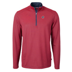 Chicago Cubs Cutter & Buck Virtue Eco Pique Micro Stripe Big & Tall Recycled Quarter-Zip Pullover Top - Red/Navy - MLB Lifestyle