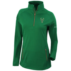 Milwaukee Bucks Women's Omni-Wick Outward Nine Quarter-Zip Pullover Top Forest Green | Columbia online