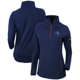 Minnesota Timberwolves Women's Omni-Wick Outward Nine Quarter-Zip Pullover Top Navy | Columbia Near Me