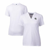 Las Vegas Raiders Cutter & Buck Women's Helmet Logo DryTec Forge Stretch V-Neck Blade Top White