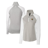San Francisco 49ers Cutter & Buck Women's Helmet Logo DryTec Forge Tonal Stripe Stretch Half-Zip Top White