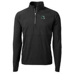 Philadelphia Eagles Cutter & Buck Helmet Adapt Eco Knit Hybrid Recycled Quarter-Zip Pullover Top Black