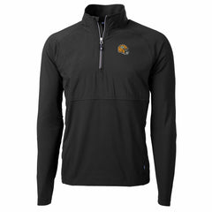 Green Bay Packers Cutter & Buck Helmet Adapt Eco Knit Hybrid Recycled Quarter-Zip Pullover Top Black