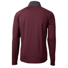 Washington Commanders Cutter & Buck Helmet Adapt Eco Knit Hybrid Recycled Quarter-Zip Pullover Top Burgundy