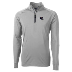 Chicago Bears Cutter & Buck Helmet Adapt Eco Knit Stretch Recycled Quarter-Zip Pullover Top Silver
