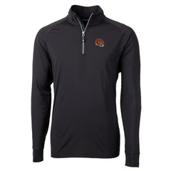 Cincinnati Bengals Cutter & Buck Helmet Adapt Eco Knit Stretch Recycled Quarter-Zip Pullover Top Black
