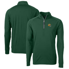 Green Bay Packers Cutter & Buck Helmet Adapt Eco Knit Stretch Recycled Quarter-Zip Pullover Top Green
