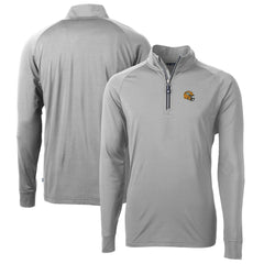 Green Bay Packers Cutter & Buck Helmet Adapt Eco Knit Stretch Recycled Quarter-Zip Pullover Top Silver