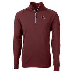 Washington Commanders Cutter & Buck Helmet Adapt Eco Knit Stretch Recycled Quarter-Zip Pullover Top Burgundy