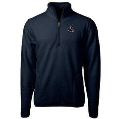 Chicago Bears Cutter & Buck Helmet Cascade Eco Sherpa Fleece Quarter-Zip Pullover Jacket Navy