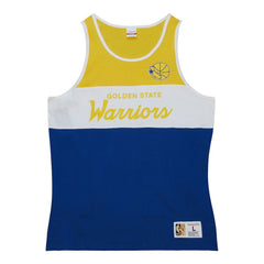Golden State Warriors Special Script Tank Top for sale Royal | Mitchell & Ness discount