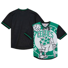 Boston Celtics Jumbotron 3.0 Mesh V-Neck T-Shirt Kelly Green | Mitchell & Ness online