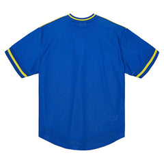 Golden State Warriors Jumbotron 3.0 Mesh V-Neck T-Shirt for sale Gold | Mitchell & Ness Lifestyle