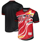 Miami Heat Jumbotron 3.0 Mesh V-Neck T-Shirt Red | Mitchell & Ness discount