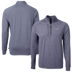 New York Yankees Cutter & Buck Americana Logo Big & Tall Adapt Eco Knit Stretch Recycled Quarter-Zip Pullover Top - Heather Navy - MLB Sale
