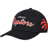 Toronto Raptors MVP Team Script 2.0 Stretch Snapback Hat Black | Mitchell & Ness