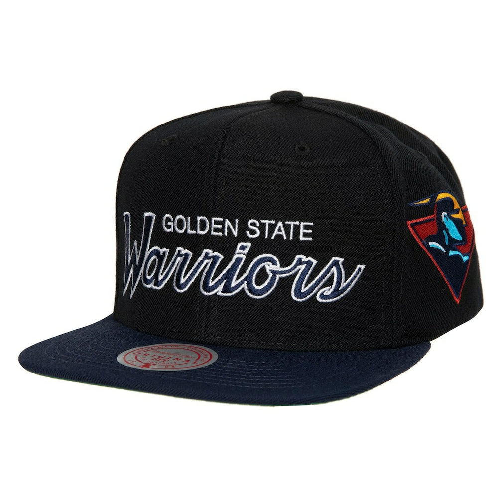 Golden State Warriors Hardwood Classics MVP Team Script 2.0 Snapback Hat for sale Black | Mitchell & Ness discount